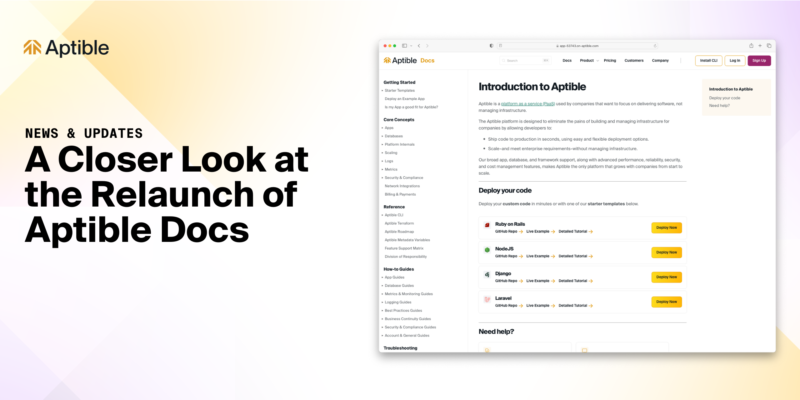 A Closer Look at the Relaunch of Aptible Docs
